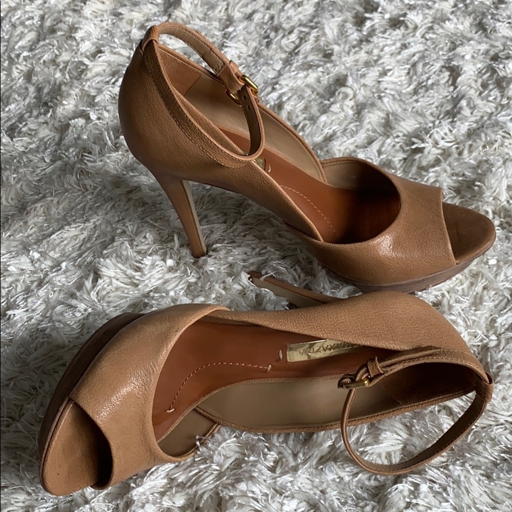 BCBGMaxazria platform high heels with ankle straps